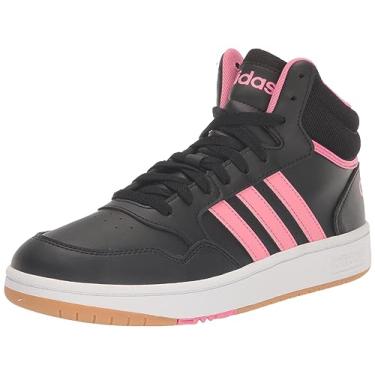 Imagem de adidas Originals Tênis Hoops 3.0 Mid_Legacy, preto/rosa fusion/branco, tamanho 36 unissex infantil grande, Preto/Rosa Fusion/Branco, 19