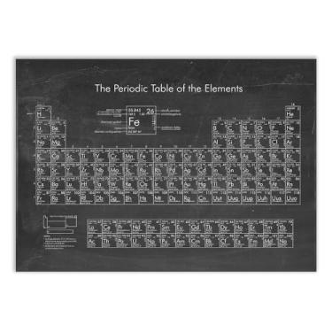 Imagem de Placa Decorativa A2 Tabela Periódica Elementos Lousa Escola Poster