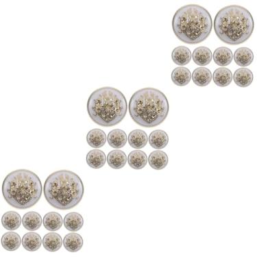 Imagem de Operitacx 30 Peças botões de metal decorações de prata decorações pretas decoração botão de fixação botões decorativos faça você mesmo misturar decorar bolsa de botão trabalhos manuais jeans
