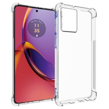 Imagem de Zeking Capa para Motorola Moto G84, Cantos Reforçados Transparentes Cristalinos TPU Absorção de Choque Capa Flexível para Motorola Moto G84 (2023)
