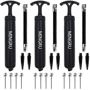 Imagem de MINGRU Bomba de bola para basquete, futebol, vôlei, rúgbi, bola de polo aquático e outras bombas de ar infláveis, agulhas e bicos incluídos