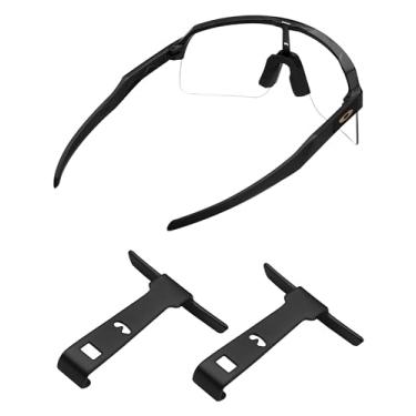 Imagem de MYCOURAG Wicket metálico de substituição para óculos de sol Oakley Sutro Lite OO9463/Sutro Lite AF OO9463A/Sutro Lite Sweep OO9465/Sutro Lite Sweep OO9465 (ventilado) - preto + preto