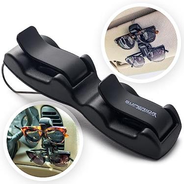 Imagem de Suporte de óculos de sol para clipe de viseira de carro - Suporte para óculos de sol e clipes de cartão de bilhete - Acessórios para viseira de carro - Suporte de óculos de luxo para carro