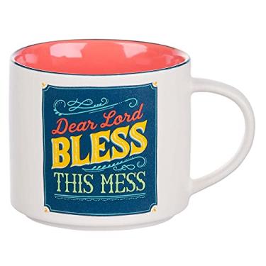 Imagem de Bless Your Soul Caneca de café branca grande Dear Lord Bless This Mess, engraçados para mulheres, mãe, colega de trabalho, designs inspirados em retrô - xícara de 350 ml