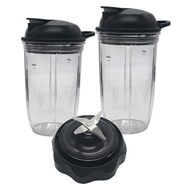 Imagem de Lâmina extratora de fácil torção combo de substituição com copo de 510 g/680 g e tampa para usar, compatível com Nutribullet Select Blender 1200: BD-BX098-23 e Combo Blender 1200W ZNBF30400Z (5, 1x