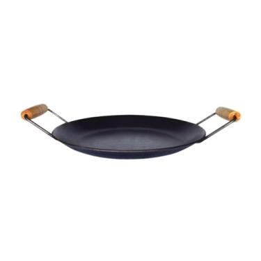 Imagem de Chapa Disco Arado Aço Carbono Bifeteira Alça Madeira 33cm