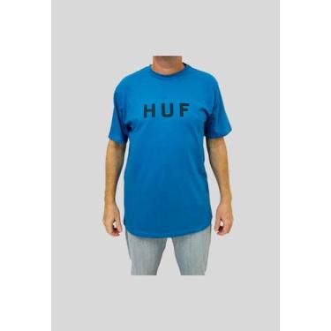 Imagem de Camiseta Huf Silk Essentials Og Logo Azul Turquesa Masculina