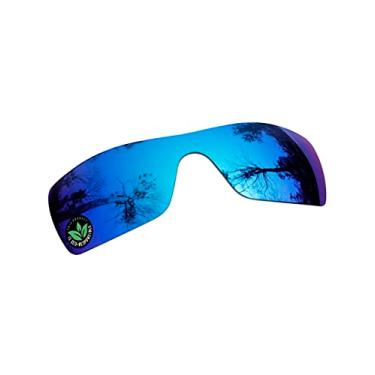 Imagem de Raydi Lentes de reposição de policarbonato para óculos de sol Oakley Batwolf OO9101 retangulares - espelhado azul gelo - Polarizadas