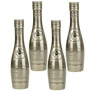 Imagem de Yuecoom Puxadores de gaveta, puxadores de armário de cozinha, 4 conjuntos de maçanetas retrô de liga de zinco em forma de garrafa de vinho para armário (azul antigo)