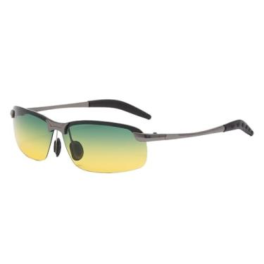 Imagem de 2024 Óculos de sol fotocromáticos masculinos Óculos de sol polarizados de metal para homens, visão noturna, dirigir, pescar, equitação, óculos de sol femininos, arma preta, armação B, polarizada