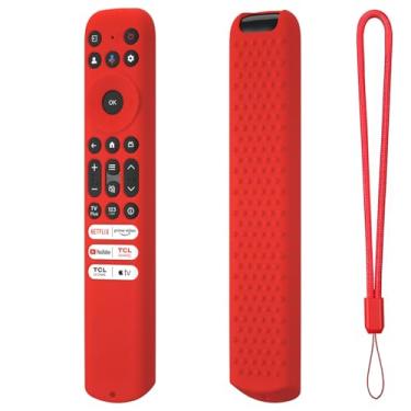 Imagem de Hi Color Capa de silicone para TCL RC813 FMB1/RC923/RC902V capa protetora para controle remoto TCL Smart TV RC813 FMB1 capa (vermelha)
