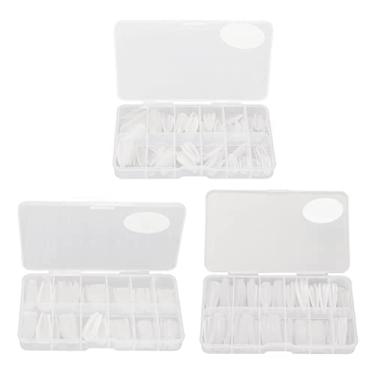Imagem de MOUMOUTEN Unhas Falsas Claras, 360 PCS Frosted Cover Full Cover Nails Extension Tips, Almond Stiletto Shaped Long Clear Fake Nails for Salon e DIY Nail Art