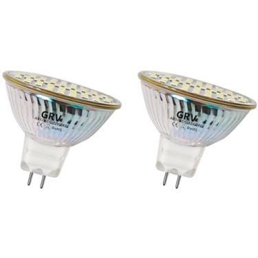 Imagem de GRV MR16 GU5.3 Lâmpada LED 48-2835SMD AC12V DC12-24V Tampa de vidro não regulável 30W Substituição halogênio Trilha Iluminação Holofote 7000K Branco Frio Pacote com 2