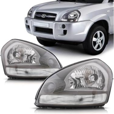 Imagem de Farol Dianteiro Tucson 2004 2005 2006 2007 2208 2009 2010 2011 2012 2013 2014 2015 2016 2017 Cristal - UNIDADE Lado:DIREITO (Passageiro)