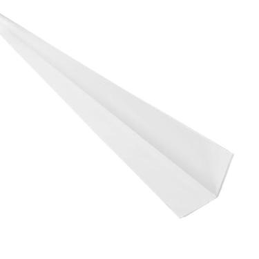 Imagem de Kit 10 Caixas com 150 M Cantoneira em L Pvc Protetor de Canto 25x25mm Barra 300cm Bariri Branco Neve