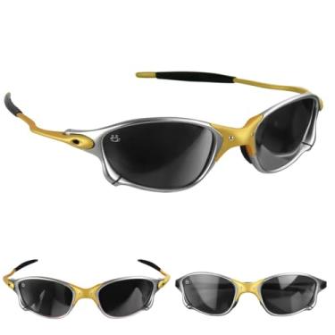 Imagem de Óculos de Sol Masculino Lentes de Proeção UV400 Lupa Lente Espelhada de Alta Proteção casual Estilo Original Armação em Metal Leve Dourado Julliet Sofiticado
