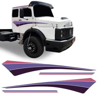 Imagem de Kit Adesivo Faixa Lateral Caminhão Mercedes Benz Mb 1525 R - Resitank,
