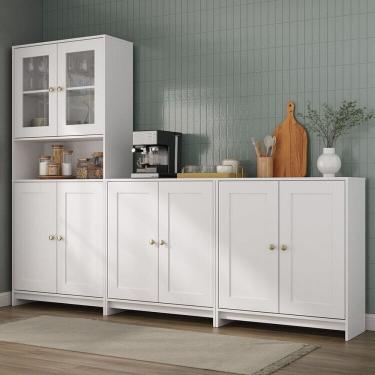 Imagem de Conjunto de Armários para Cozinha Americano 3 Peças Branco/Gelo