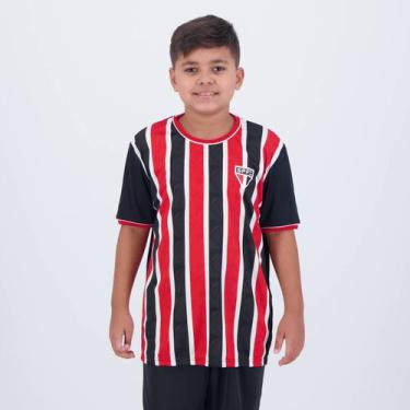 Imagem de Camisa São Paulo Classmate Infantil Preta e Vermelha - Braziline, 10 A