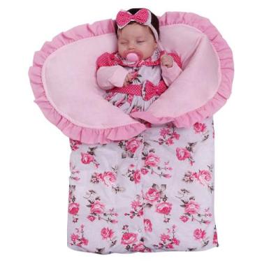 Imagem de Porta Bebê Saco De Dormir Menina Quentinha Charmosa Pink - Mavi Baby