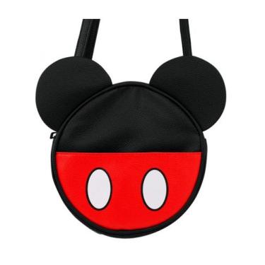 Imagem de Bolsa Tiracolo Circular Rosto Cores Mickey 22x6x22cm - Disney