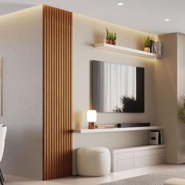 Imagem de Painel Ripado Decorativo Milao 100% Mdf em Placa 58x250x3,3 Freijó