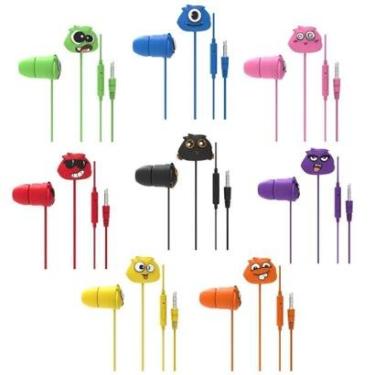 Imagem de Kit 8 Fones De Ouvido Jellie Monster Xtrad Lc-869 Unissex Cores In-Ear Infantil Coleção-Unissex