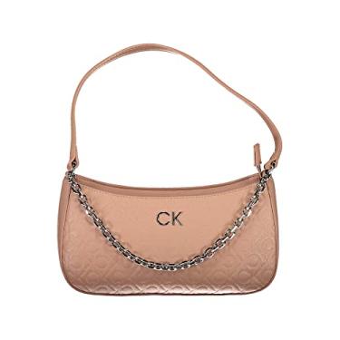 Imagem de Calvin Klein Bolsa chique com alça de corrente rosa com detalhes femininos contrastantes, rosa