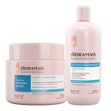 Imagem de Kit Hidramais 1 Creme Massagem Neutro 500g 1 Óleo Massagem Neutro 500m