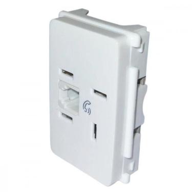 Imagem de Modulo Pial Zeffia Tomada Telebras + Rj11 Branco - 680155, Branco