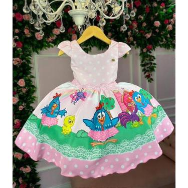 Imagem de Vestido Infantil Temático Galinha Pintadinha Rosa - kids, Preto, 3