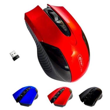Imagem de Mouse Sem Fio Optico Knup 2.4 Ghz Gamer USB Wireless 1600 dpi, Vermelh