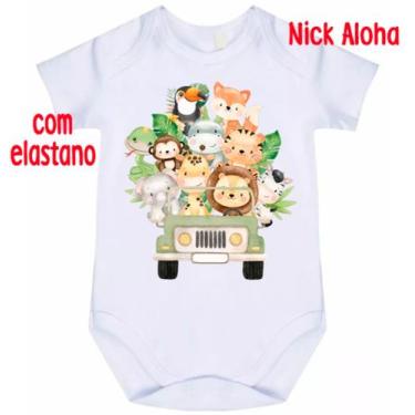 Imagem de body bebê safari animais cód 9801 - nick aloha, Branco, M