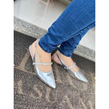 Imagem de Slingback feminina lagle - prata