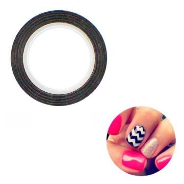 Imagem de Fita preta zig zag decorativa para unhas art nail - MIX DA JO