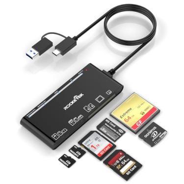 Imagem de Leitor de cartão de memória USB C USB3.0, 7 em 2 SD/XD/TF/CF/Micro SD/MS leitor de cartão de memória/adaptador/hub para SD SDXC SDHC CF CFI TF Micro SD Micro SDXC Micro SDHC MS MMC UHS-I II, para