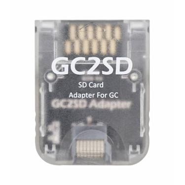 Imagem de Ceozon Adaptador de cartão micro SD TF leitor de cartão de memória compatível com console Gamecube Wii transparente