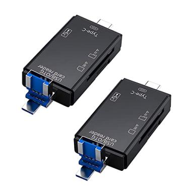 Imagem de Leitor de cartão SD para Android, cartão micro SD para adaptador USB, leitor de cartão SD USB C para leitor de cartão de memória da câmera, leitor de cartão SD 6 em 1 para PC e almofadas de telefone