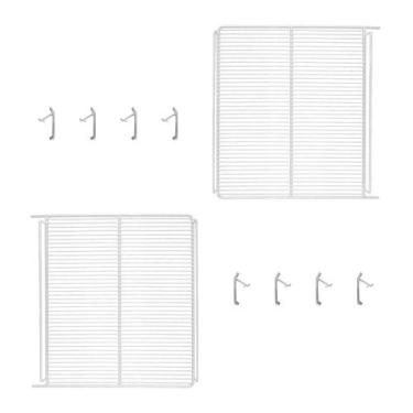 Imagem de KIT - 2 Prateleiras Branca Visa VN44 VB40 + 8 Ganchos Suporte - Metalf