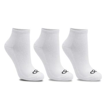 Imagem de Meia Olympikus Cano Curto pacote c/ 3 pares Feminino, Branco, 33-38