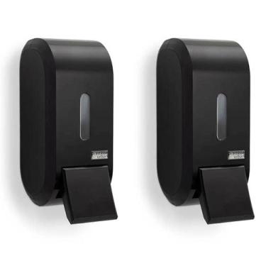 Imagem de Kit 2 Dispenser Porta Saboneteira Urban Compacto Com Reservatório Pret