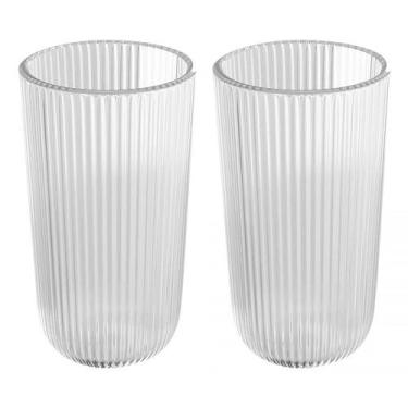 Imagem de Conjunto 2 Copos Altos de Vidro Lines 450ml 20642 - Wolff - LYOR, WOLF