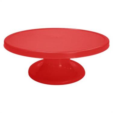 Imagem de Suporte Bolo Boleira Pé Liso Médio Doce Sobremesa Vermelho - LSC Toys