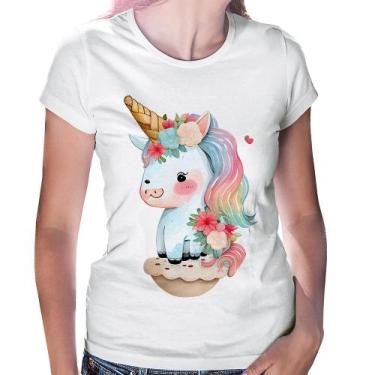 Imagem de Baby Look Unicórnio Bebê - Foca na Moda, Branco, GG