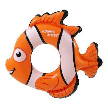 Imagem de Boia Circular Infantil Peixe Palhaço 60x68cm Praia Piscina Mar Sol Div
