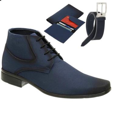 Imagem de Bota Masculina Social Sapato Casual Cano Curto Confortável Salto Baixo