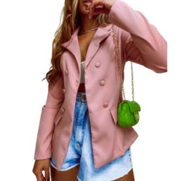 Imagem de Blazer Luxo Botões Forrados Moda Feminina R068 - stylestore, Rose, G
