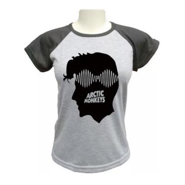 Imagem de Camiseta Babylook Arctic Monkeys Feminina - alternativo basico, Cinza,