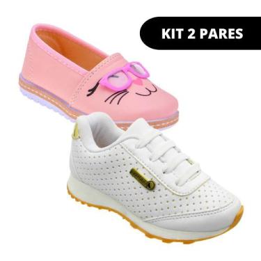Imagem de Kit 2 Pares Sapatilha Feminina Infantil Menina Escolar - Club Happy, 2