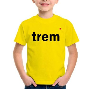 Imagem de Camiseta Infantil Trem - Foca na Moda, Amarelo, 12